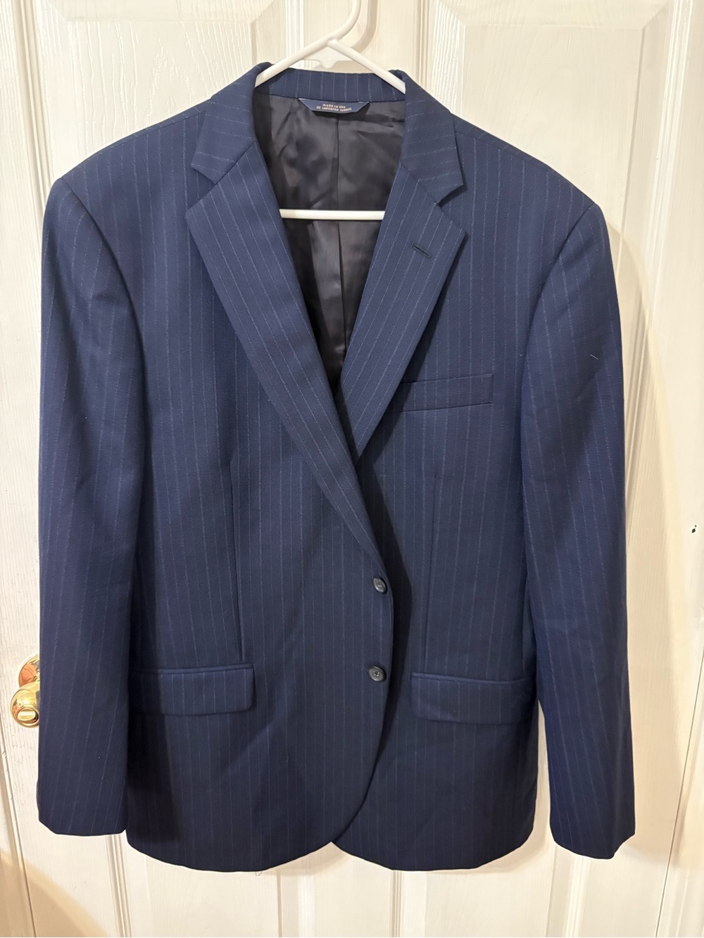 Brooks Brothers Men's Navy Pinstripe Two-Button Blazer